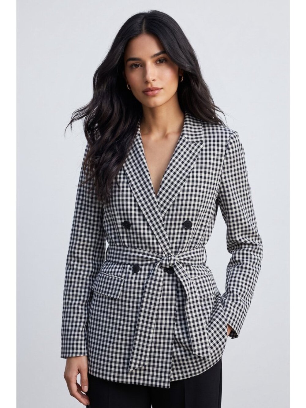 Reformation Blazer Size XS Black Gingham Preppy Old Money Career Academia